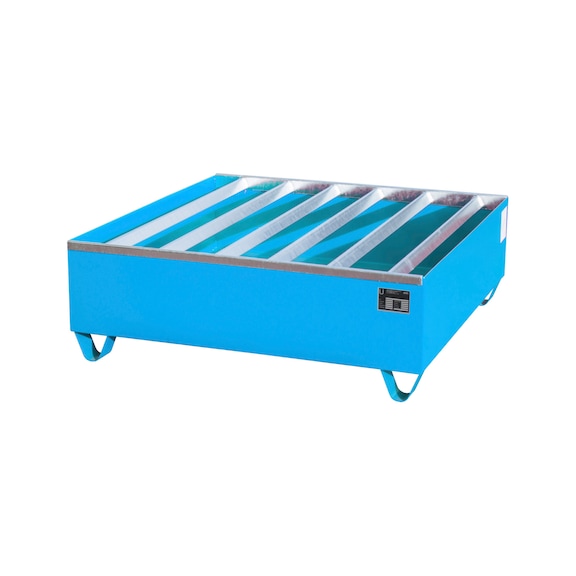 BAUER S&Uuml;DLOHN Band. perfil RAL 5012 azul claro LxAnxAlt 1200 x 1200 x 410 mm vol. reco. 410 l - Bandeja de perfil de acero