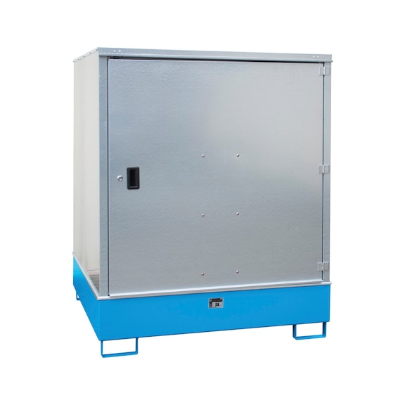 BAUER S&Uuml;DLOHN Gefahrstoff-Schrank 4x200 F&auml;sser 1475x1490x1800mm Auffangvol. 467l RAL5012 - Gefahrstoff-Schrank f&uuml;r 200 l-F&auml;sser
