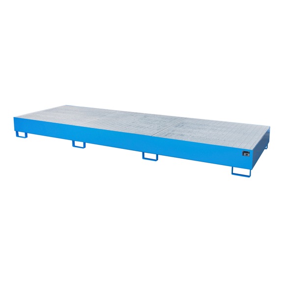 BAUER S&Uuml;DLOHN Стоманена тава за съхранение за 3x IBC ДxШxВ 3850x1300x340mm RAL 5012 светлосиня - Тава за съхранение от стомана