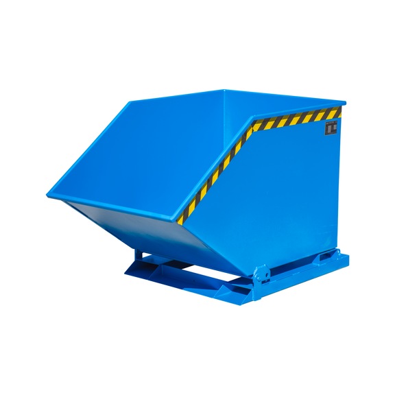 BAUER S&Uuml;DLOHN Billenőkont&eacute;ner, 600 l, HxSz&eacute;xM 1395x840x905 mm, RAL 5012 vil&aacute;gosk&eacute;k - Billenőkont&eacute;ner, padl&oacute;szinten &uuml;r&iacute;thető opci&oacute;val