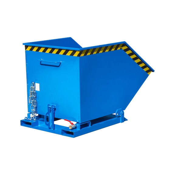 BAUER S&Uuml;DLOHN Talaş damp. g&ouml;vdesi, kap. 600 litre, UxGxY 1395x840x905 mm, RAL 5012 a&ccedil;ık mavi - Talaş konteynerleri, manuel devirme