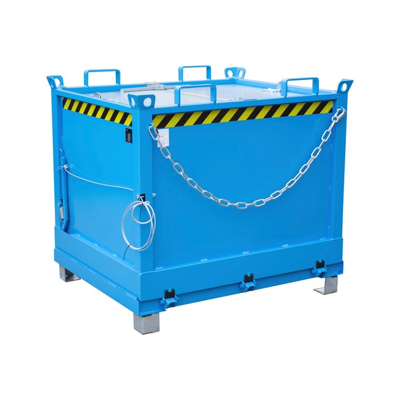 BAUER S&Uuml;DLOHN Billenőpadl&oacute;s kont&eacute;ner, FB 1000, HxSz&eacute;xM 1040x1245x1145 mm, RAL 5012 - Billenőpadl&oacute;s tart&aacute;ly