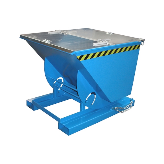 BAUER S&Uuml;DLOHN BAUER kiepbak inh. 075 m3 LxBxH 1420x1190x1070 mm RAL 5012 lichtblauw - Kantelbak met afrolmechanisme - gunstig zwaartepunt van de last