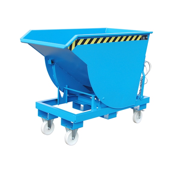 BAUER S&Uuml;DLOHN BAUER kiepbak inh. 050 m3 LxBxH 1550x820x1045 mm RAL 5012 lichtblauw - Kantelbak met afrolmechanisme - voor zwaar stortgoed