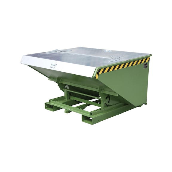 BAUER S&Uuml;DLOHN Contenedor inclinable automatic. 1490 x 1570 x 865&nbsp;mm RAL 6011 - Contenedor inclinable "autom&aacute;tico" con 3 puntos de liberaci&oacute;n