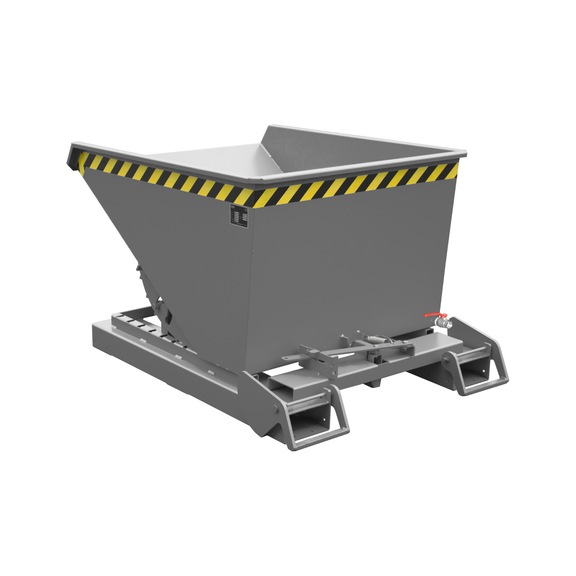 BAUER S&Uuml;DLOHN S4A 600 automatic tilting chip container colour mouse grey RAL 7005 - automatic chip tilting container