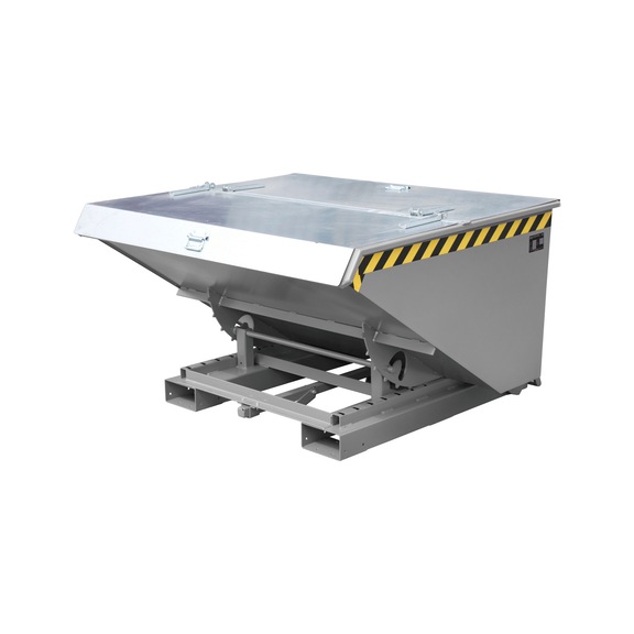 BAUER S&Uuml;DLOHN Contenedor inclinable automatic. 1490 x 1570 x 865&nbsp;mm RAL 7005 - Contenedor inclinable "autom&aacute;tico" con 3 puntos de liberaci&oacute;n