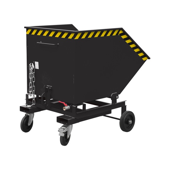 BAUER S&Uuml;DLOHN Cabinet trolley, chip version 600 litres RAL 7021 black grey - Swarf containers, manual tipping