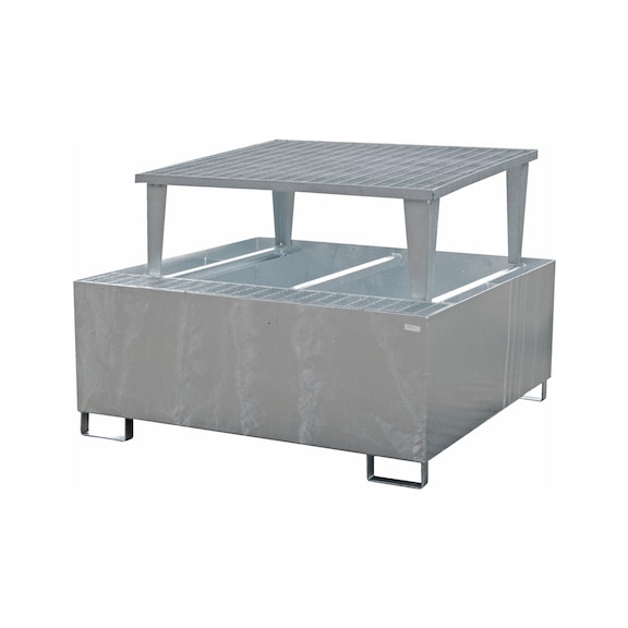 BAUER S&Uuml;DLOHN Steel collection tray + attachment (for 1 IBC) LxWxH 1460x1460x1083 mm galv. - Collection tray for IBC containers
