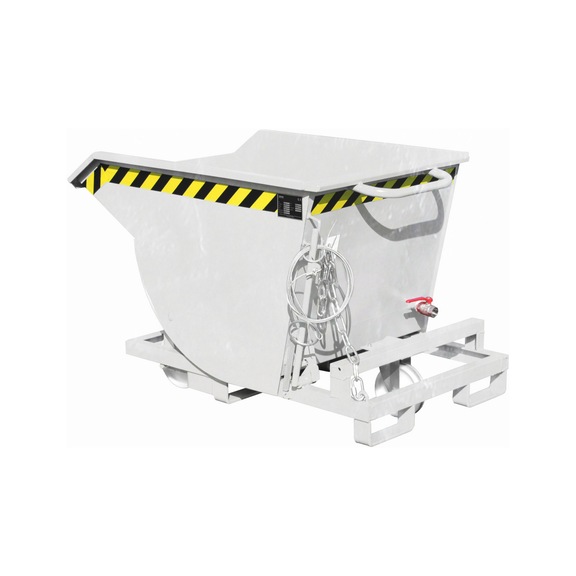 BAUER S&Uuml;DLOHN Sp&auml;ne-Kippbeh&auml;lter verzinkt Inhalt 0,30 m3 LxBxH 1300x820x800 mm - Sp&auml;nebeh&auml;lter, Kippen vom Staplersitz