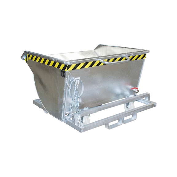 BAUER S&Uuml;DLOHN Sp&auml;ne-Kippbeh&auml;lter verzinkt Inhalt 0,50 m3 LxBxH 1300x1280x800 mm - Sp&auml;nebeh&auml;lter, Kippen vom Staplersitz