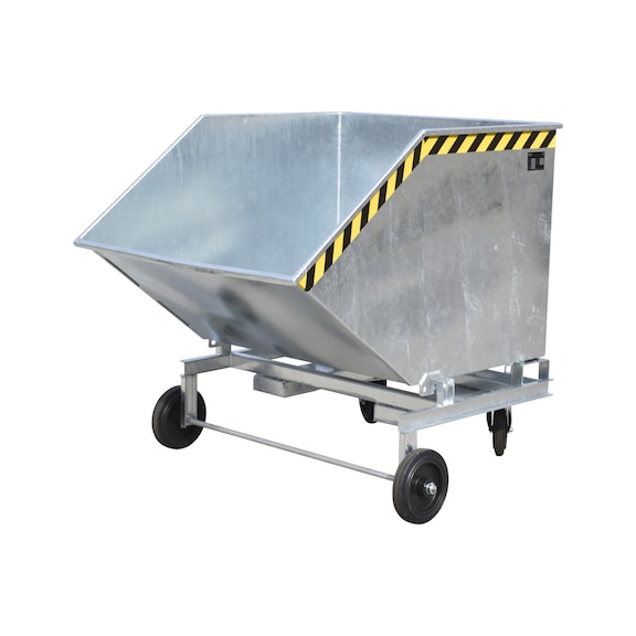BAUER S&Uuml;DLOHN Ribaltatore zincato 1.000 l, LxAxP 1430 x 1340 x 1285 mm - Contenitore carrellato, con opzione di svuotamento a pavimento