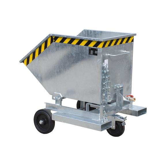 BAUER S&Uuml;DLOHN Dolap arabası, talaş modeli, 250 litre/galvanizli - Talaş konteynerleri, manuel devirme