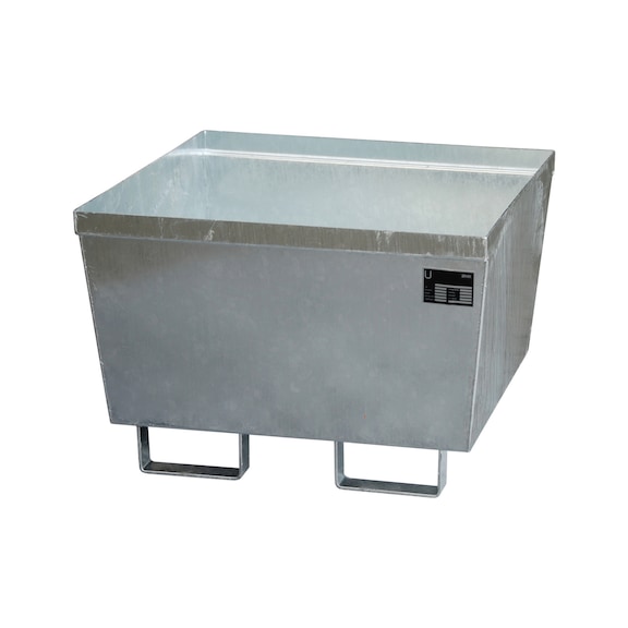 BAUER S&Uuml;DLOHN Bac de r&eacute;cup&eacute;ration sans caillebotis LxlxH 800x800x545 mm, zingu&eacute; - Bac de r&eacute;cup&eacute;ration pour f&ucirc;ts de 200&nbsp;l