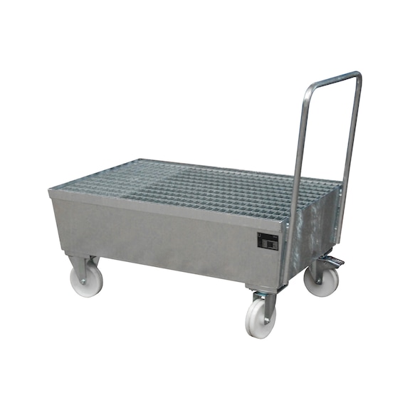 BAUER S&Uuml;DLOHN Bandeja de recogida, 200 litros, 1200x800x570 mm, m&oacute;vil, galvanizada - Bandeja colectora m&oacute;vil para bidones de 200&nbsp;l, especialmente resistente