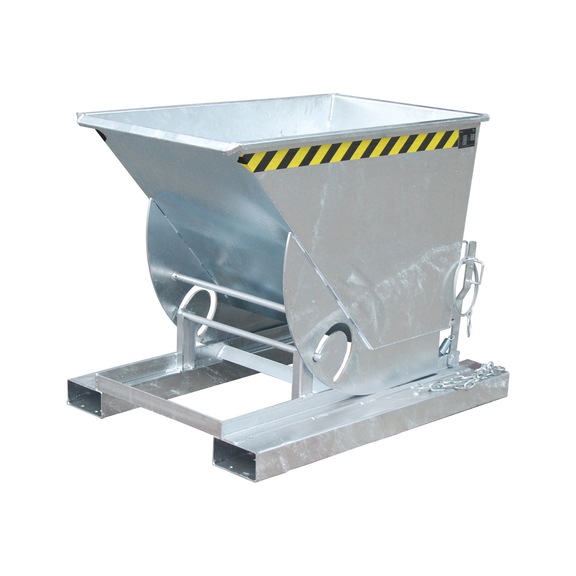 BAUER S&Uuml;DLOHN Devirmeli konteyner, kapasite 0,50 m&sup3;, UxGxY 1420x1008x1070 mm, galvanizli - Yuvarlanma mekanizmasıyla devirmeli konteyner, uygun y&uuml;k merkezi