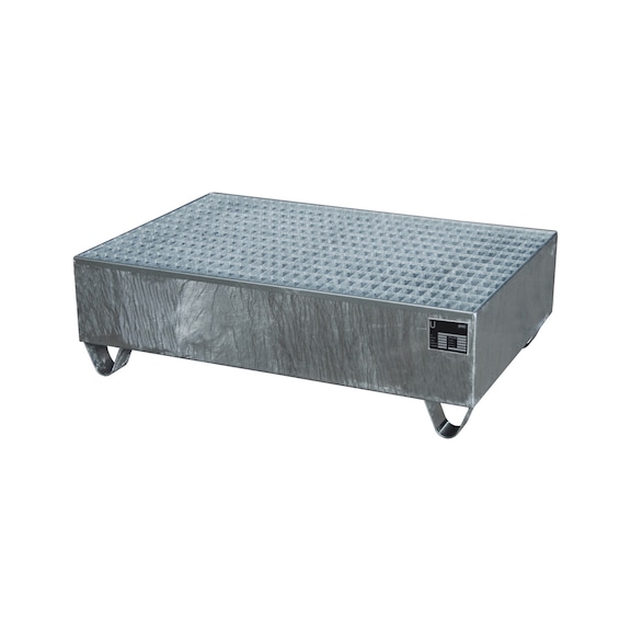 BAUER S&Uuml;DLOHN Stahl-Auffangwanne verzinkt 2 F&auml;sser 200 Liter LxBxH 1200x800x360 mm - Auffangwanne f&uuml;r 200-Liter F&auml;sser