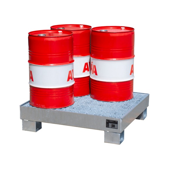 BAUER S&Uuml;DLOHN BAUER opvangbak thermisch verzinkt voor 4 vaten van 60L LxBxH 800x900x220 mm - Opvangbak voor vaten van 60 liter