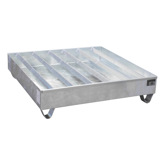 BAUER S&Uuml;DLOHN Bandeja de perfil galv. LxAnxAlt 1200 x 1200 x 285 mm, vol. recogida 230 litros - Bandeja de perfil de acero