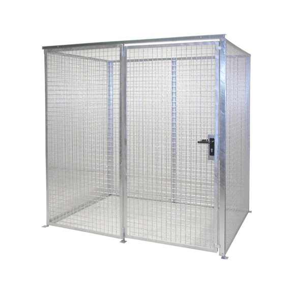 BAUER S&Uuml;DLOHN Gasflaschen-Container Typ GFC-M 2 LxBxH 2100x1500x2070 mm ohne Dach - Gasflaschencontainer ohne Dach, mit Einfl&uuml;gelt&uuml;re