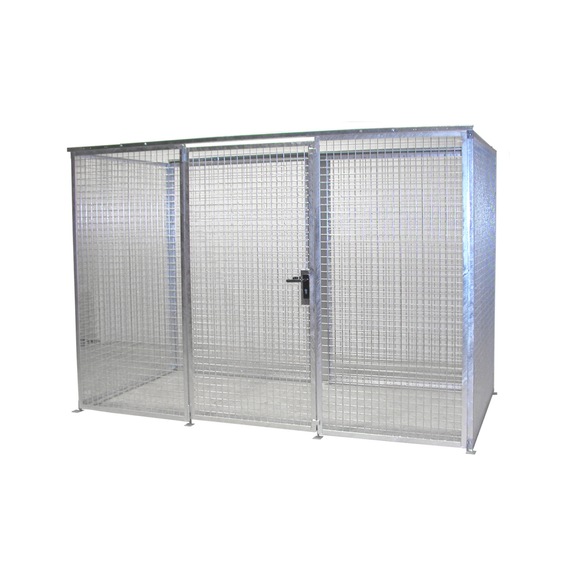 BAUER S&Uuml;DLOHN BAUER gasflescontainer type GFC-M 4 LxBxH 3100x1500x2070 mm zonder deksel - Gasflescontainer zonder dak, met enkele vleugeldeur
