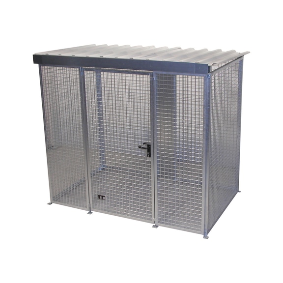 BAUER S&Uuml;DLOHN Gaz t&uuml;p&uuml; konteyneri tip GFC-M 3/D UxGxY 2400x1500x2160 mm, galvanizli kapaklı - Tavanlı gaz t&uuml;p&uuml; konteyneri, tek kanatlı kapak ile