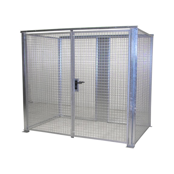 BAUER S&Uuml;DLOHN Gasflaschen-Container Typ GFC-M 3-DF LxBxH 2400x1500x2070 mm - Gasflaschencontainer ohne Dach, mit Doppelfl&uuml;gelt&uuml;re