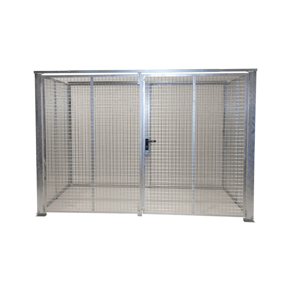 BAUER S&Uuml;DLOHN Contenedor bombona gas tipo GFC-M 5-DF L&times;An&times;Alt 3100&times;2100 &times;2070 mm - Contenedor de bombona de gas sin techo, con puerta de hoja doble
