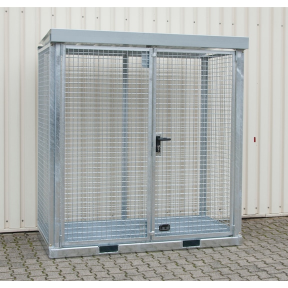 BAUER S&Uuml;DLOHN Gaz t&uuml;p&uuml; konteyneri, 2115 x 1155 x 2260 mm, ızgaralı zemin ile - Tavan ve tabanlı gaz t&uuml;p&uuml; konteyneri