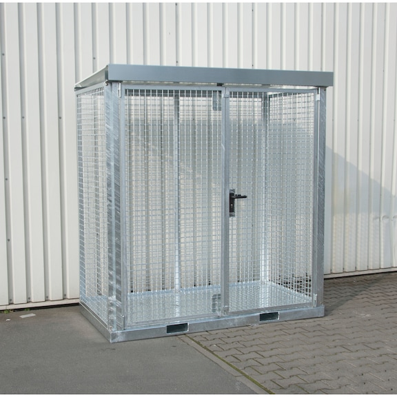 BAUER S&Uuml;DLOHN Gaz t&uuml;p&uuml; konteyneri, 2115 x 1155 x 2260 mm, baklavalı kalın saclı zemin ile - Tavan ve tabanlı gaz t&uuml;p&uuml; konteyneri