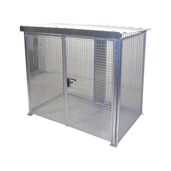 BAUER S&Uuml;DLOHN G&aacute;zpalackkont., GFC-M 3/D-DF t&iacute;pus, HxSzxMa 2400x1500x2160 mm, fed&eacute;llel - G&aacute;zpalack-kont&eacute;ner tetővel, duplasz&aacute;rny&uacute; ajt&oacute;val