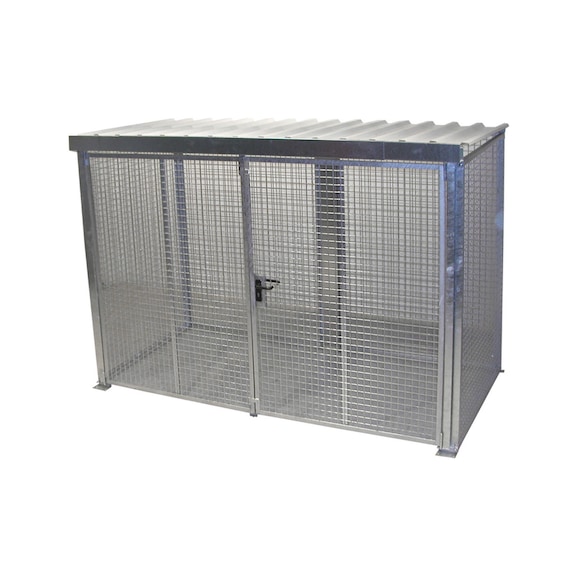 BAUER S&Uuml;DLOHN BAUER gasflescontainer GFC-M 4/D-DF LxBxH 3100x1500x2160 mm met deksel - Gasflescontainer met dak, met dubbele vleugeldeur