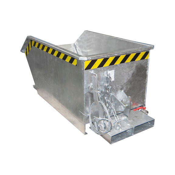BAUER S&Uuml;DLOHN Talaş konteyneri, kapasite 0,30 m&sup3;, UxGxY 1440x680x580 mm, galvanizli - Talaş konteynerleri, forklift operat&ouml;r&uuml; koltuğundan devirme