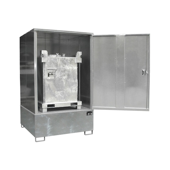 BAUER S&Uuml;DLOHN Arm. mat. dang. 1 IBC 1 000 1 475x1 490x2 465 mm, vol. r&eacute;cup. 1 000 l - Armoire pour mati&egrave;res dangereuses con&ccedil;ue pour conteneurs IBC
