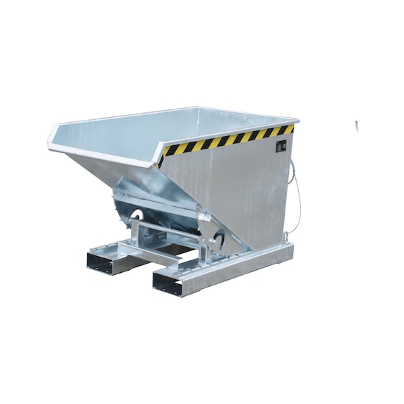 BAUER S&Uuml;DLOHN Conteneur basculable type EXPO 300 cap. 0,30 m&sup3;, LxlxH 1260x770x835 mm galv. - Bac &agrave; bec avec m&eacute;canisme de d&eacute;placement – faible hauteur globale