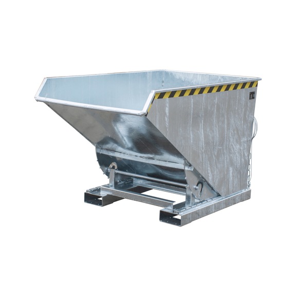 BAUER S&Uuml;DLOHN Conteneur bascul. type EXPO 1200 cap. 1,20 m&sup3;, LxlxH 1 720x1 070x1 095 mm, zing. - Bac &agrave; bec avec m&eacute;canisme de d&eacute;placement – faible hauteur globale