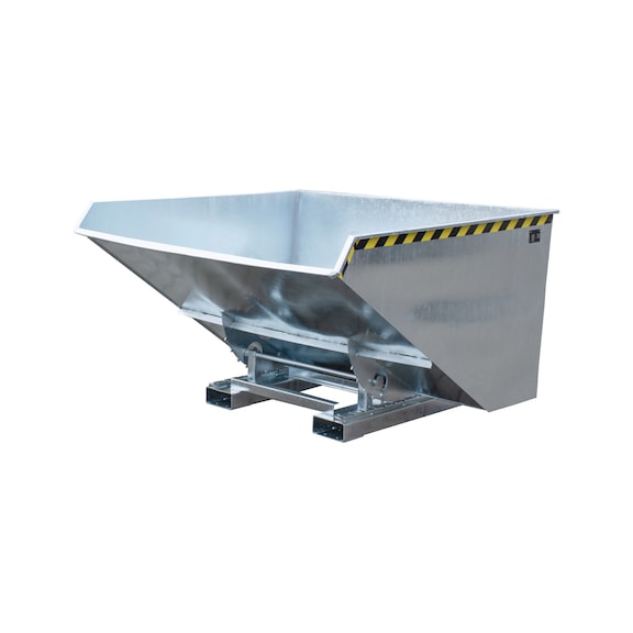 BAUER S&Uuml;DLOHN Conteneur bascul. type EXPO 2100 cap. 2,10 m&sup3;, LxlxH 1 720x1 870x1 095 mm, zing. - Bac &agrave; bec avec m&eacute;canisme de d&eacute;placement – faible hauteur globale