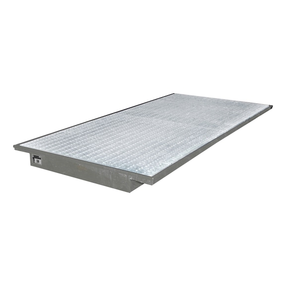 BAUER S&Uuml;DLOHN Plateau suspendu avec caillebotis LxlxH 2650x1250/915x130 mm - Bac de r&eacute;cup&eacute;ration pour montage sur syst&egrave;mes d'&eacute;tag&egrave;res