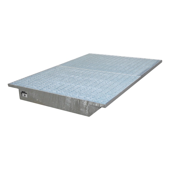 BAUER S&Uuml;DLOHN Plateau suspendu avec caillebotis LxlxH 1750x1250/915x160 mm - Bac de r&eacute;cup&eacute;ration pour montage sur syst&egrave;mes d'&eacute;tag&egrave;res