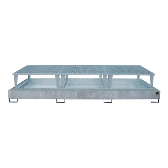 BAUER S&Uuml;DLOHN Stahl-Auffangwanne Aufsatz f&uuml;r 3 IBC LxBxH 3850x1460x780 mm verzinkt - Auffangwanne f&uuml;r IBC-Beh&auml;lter