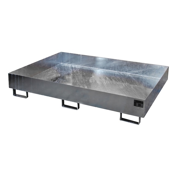 BAUER S&Uuml;DLOHN Izgarasız raf tablası UxGxY 1750 x 1300 x 250 mm toplama hacmi 240 l, galvanizli - Raf sistemi i&ccedil;in toplama kabı