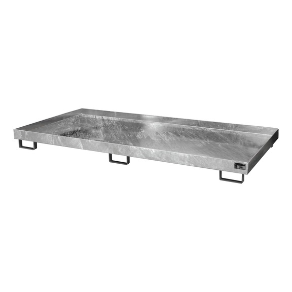 BAUER S&Uuml;DLOHN Izgarasız raf tablası UxGxY 2650 x 1300 x 210 mm toplama hacmi 240 l, galvanizli - Raf sistemi i&ccedil;in toplama kabı