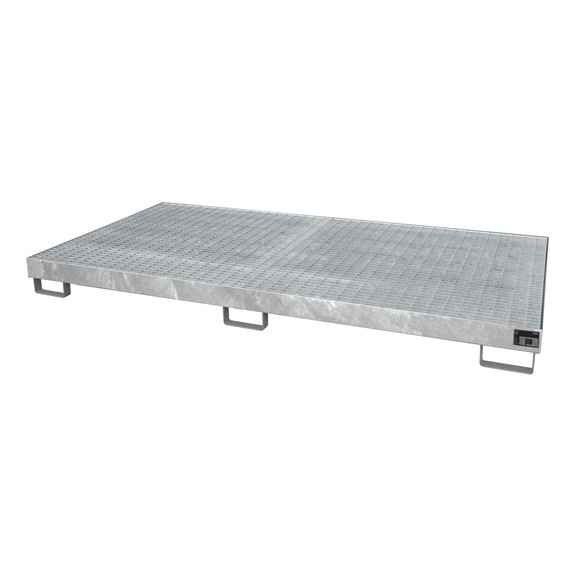 BAUER S&Uuml;DLOHN Stellingbak met rooster LxBxH 2650 x 1300 x 210 mm cap. 240 l, verz. - Opvangbak voor stellingsystemen met roosters