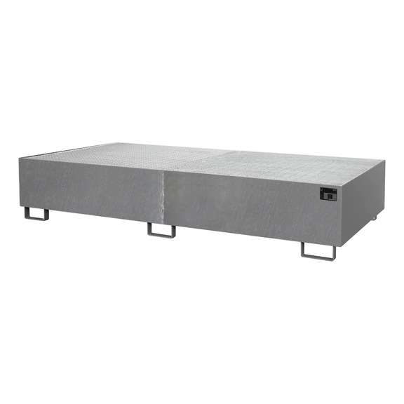 BAUER S&Uuml;DLOHN Тава за рафт със скара ДxШxВ 2650x1300x435 mm вместимост 1000 l, галван. - Събирателна тава за стелажни системи със скари