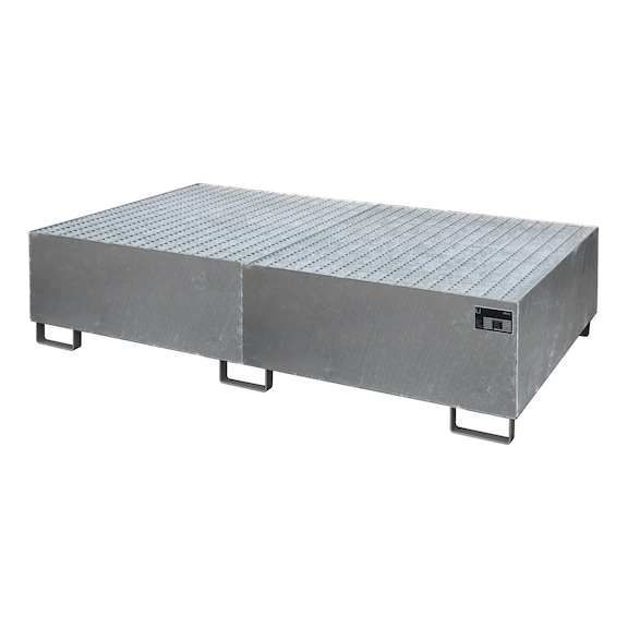 BAUER S&Uuml;DLOHN 带网格的货架托盘，LxWxH 2150x1300x505 mm，容积 1000 l，镀锌 - 用于带格栅货架系统的收集盘