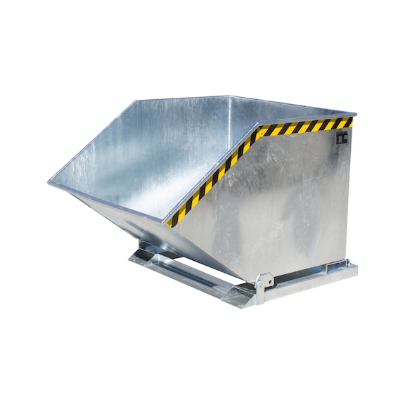 BAUER S&Uuml;DLOHN Benne basculante zingu&eacute;e 1 000 L,LxlxH, 1 420 x 1 110 x 980 mm - Bac basculant, avec option de vidange au niveau du sol