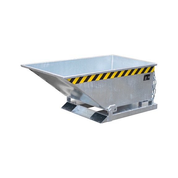 BAUER S&Uuml;DLOHN Horganyzott alacsony billenő kont&eacute;ner, 250 l, HxSzxM 1320 x 670 x 535 mm - Billenőkont&eacute;ner, padl&oacute;szinten &uuml;r&iacute;thető opci&oacute;val