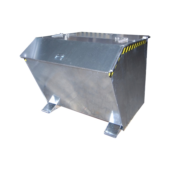 BAUER S&Uuml;DLOHN Recipient basculant tip GU 1500 capacitate 1,50 m&sup3;, 1640x1280x1090 mm galvanizat - Recipient basculant cu unghi favorabil de basculare - &icirc;nălțime totală redusă