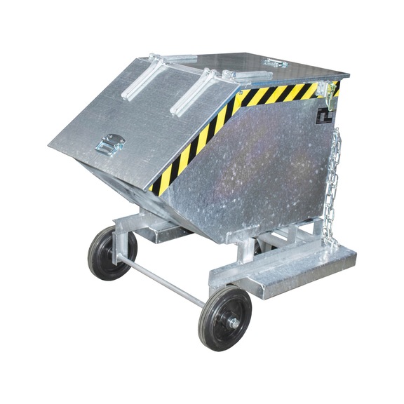 BAUER S&Uuml;DLOHN Brouette basculante zingu&eacute;e 250 L, LxlxH, 1 120 x 820 x 990 mm - Chariot-caisse, sur roues - avec option de vidange au niveau du sol