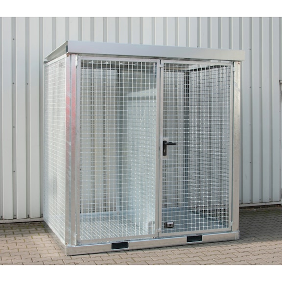 BAUER S&Uuml;DLOHN Gaz t&uuml;p&uuml; konteyneri, 2115 x 1570 x 2260 mm, baklavalı kalın saclı zemin ile - Tavan ve tabanlı gaz t&uuml;p&uuml; konteyneri